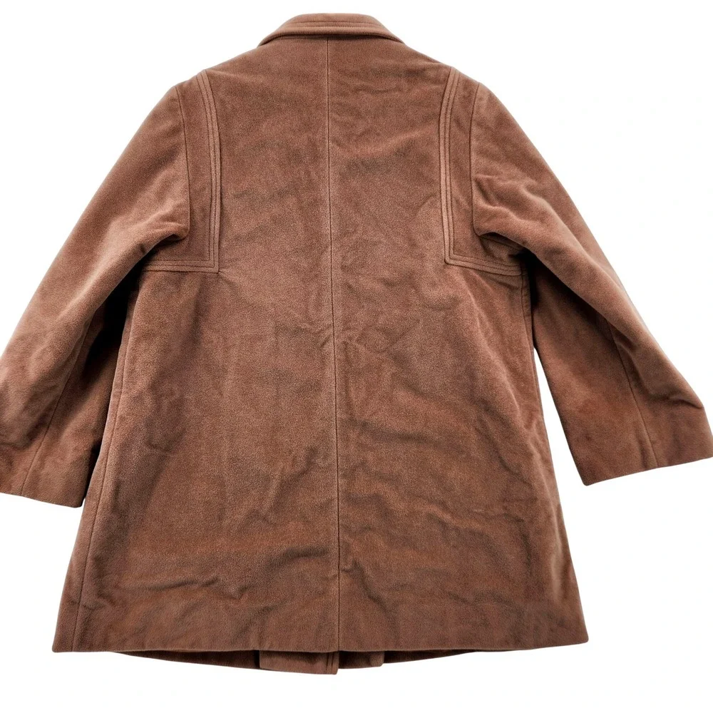 Juli de Roma Vintage Brown Kajmir Car Coat Faux Cashmere Mid-Length Jacket Women - Picture 2 of 7